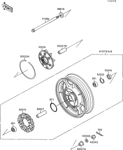 VN1500 Заднее колесо и цепь