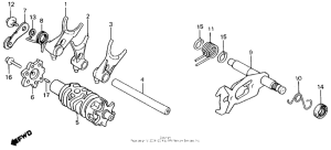 XL250R Вилки и валы выбора передач