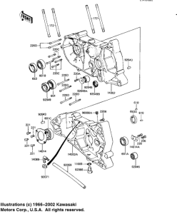 KE125 Картер двигателя