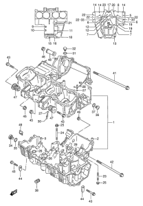 GSF600 Картер двигателя
