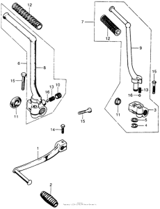CB450 Shift pedal + kick starter arm