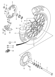 RM250 Rear wheel complete assy