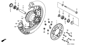 CR125R Rear wheel complete assy