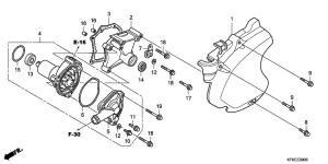VTR250 Left crankcase cover / wate r pump