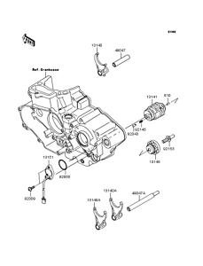  Gear change drum & forks