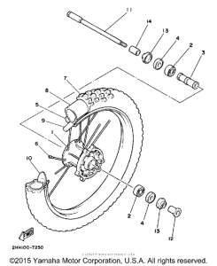 YZ250A Переднее колесо