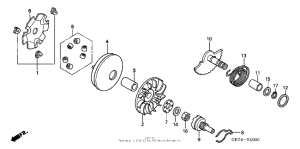 CHF50A Drive face + kick starter spindle
