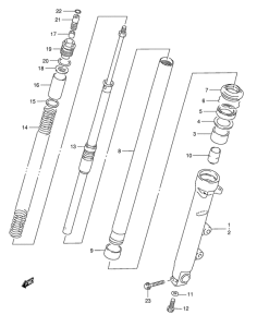 GSF1200S Передняя вилка
