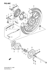 EN125 Rear wheel complete assy