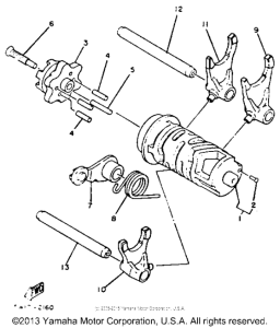 XT125J Shift cam - fork