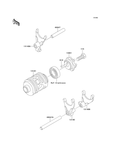 KX125 Change drum / shift fork