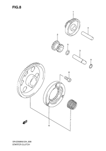 DR-Z250 Муфта стартера