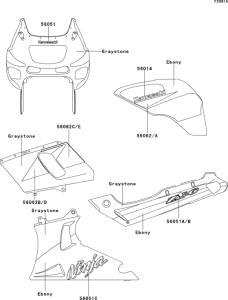 ZX600 Decals(ebony / graystone)(zx600-e7)