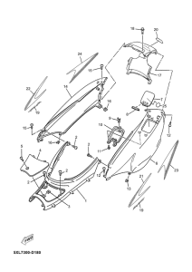 YP125E Боковые обтекатели