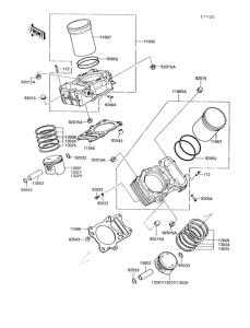 VN750 Цилиндр и поршни