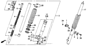 XL250R Front fork 82-83