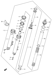 GSF650 (ABS) Демпфер передней вилки