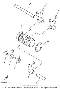 YZ125E Shift cam - fork