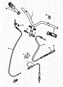 YM50 Рулевой рычаг и кабель