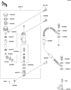 KX500 Задний торм цилиндр