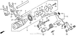 CX500 Shift drum + shift fork