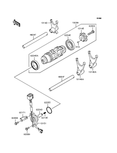 ZX1200 Gear change drum / shift fork