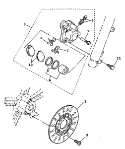 YW100E Передний тормоз
