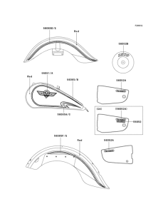 VN1500 Decals(red)(vn1500-e5)