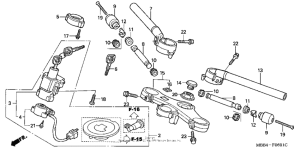 VTR1000F Handlebar + top bridge 01-05