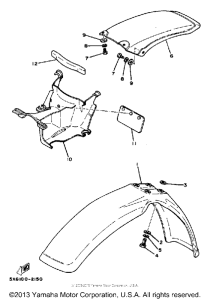YZ490J Front fender-rear fender