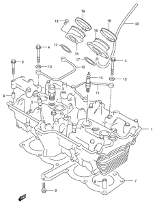 GSX-R400 Головка цилиндров