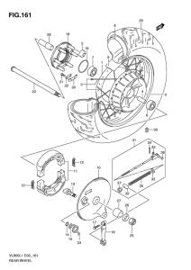 VL800 Rear wheel complete assy