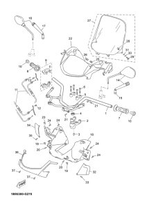 YP250R Steering handle & cable