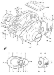 GS500 Crankcase cover ass`y  (v