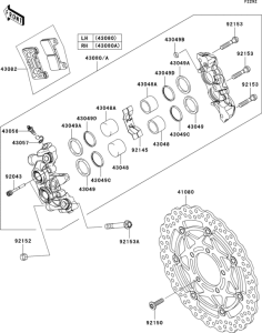 ZX1000 Передний тормоз