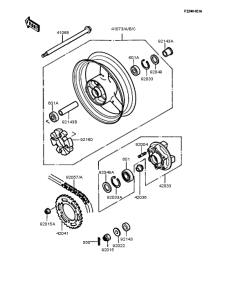 ZX400 Заднее колесо и цепь