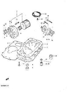 GSX400 Oil pump - oil filter