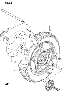 GS1100 Rear wheel complete assy