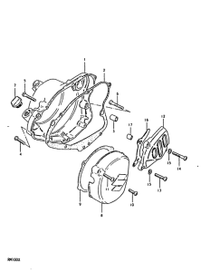 RM100 Crankcase cover ass`y  (v