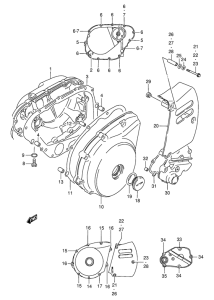 LS650 Crankcase cover ass`y  (v