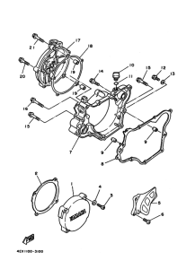 YZ125 YZ125E Crankcase cover ass`y  (v