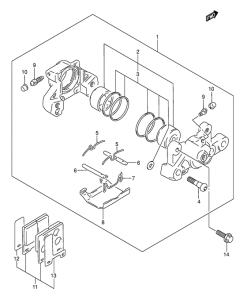 GSX750 Задний суппорт