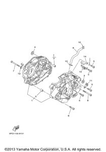 TTR225S Картер двигателя