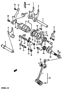 DR800 Переключение передач