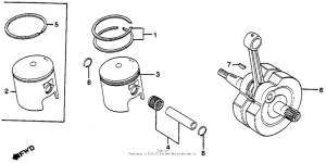 CR125R Коленчатый вал и поршни