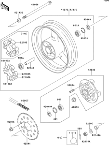 ZX750 Задняя ступица колеса