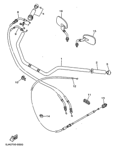 XV1600A Steering handle. cable