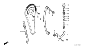 XR200R Цепь грм / натяжное устройство