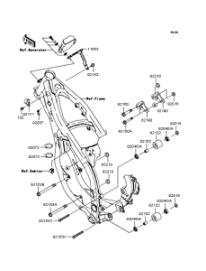 KX125 Рама ,крепежные детали