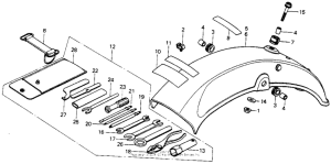 MT125 Rear fender + tools